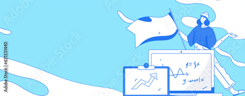 Education learning people flat vector concept hand drawn illustration
