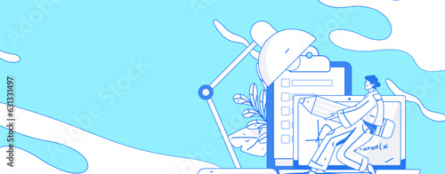 Education learning people flat vector concept hand drawn illustration
