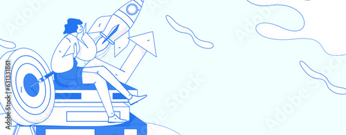 Education learning people flat vector concept hand drawn illustration
