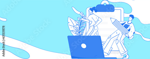 Education learning people flat vector concept hand drawn illustration
