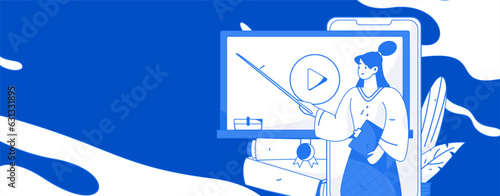 Education learning people flat vector concept hand drawn illustration
