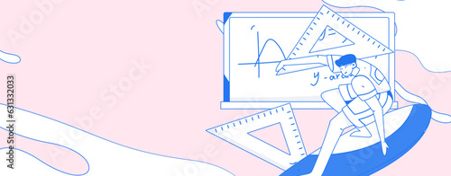 Education learning people flat vector concept hand drawn illustration
