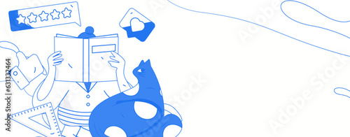 Education learning people flat vector concept hand drawn illustration
