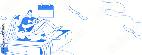 Education learning people flat vector concept hand drawn illustration
