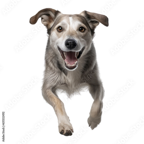 dog play isolated on transparent background cutout