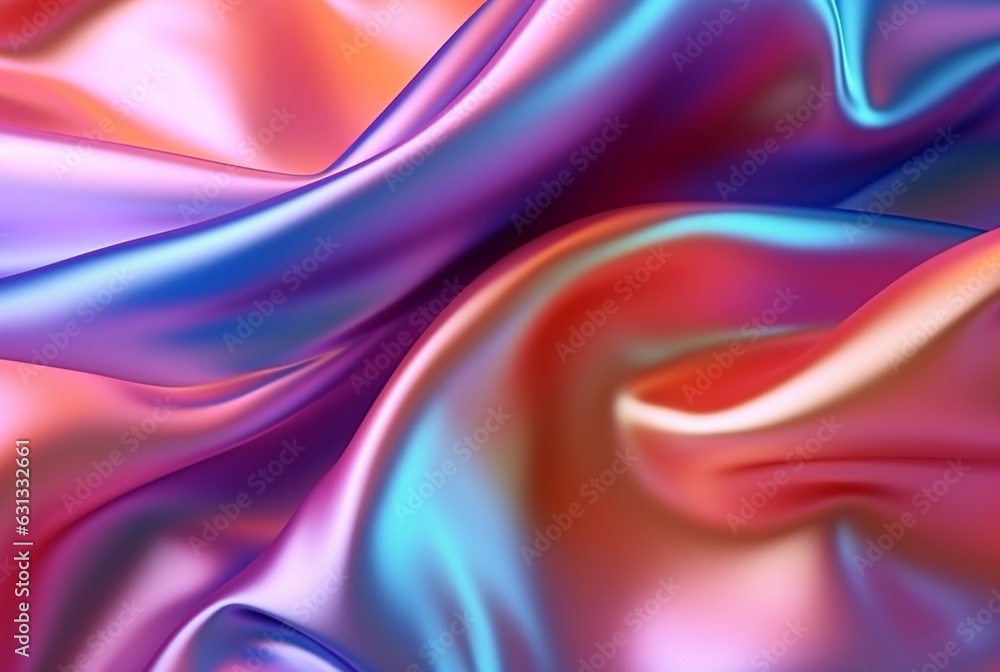 Fototapeta premium abstract background with 3d wave bright gold and purple gradient silk fabric. generative ai