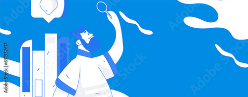 Education learning people flat vector concept hand drawn illustration
