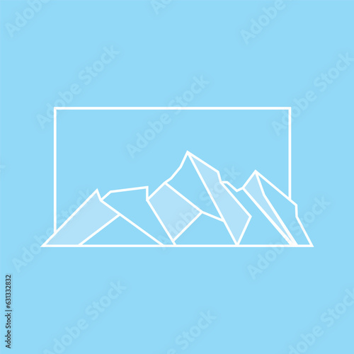 Mountain Logo, Antarctic Iceberg Logo Design, Nature Landscape Vector, Product Brand Illustration Icon