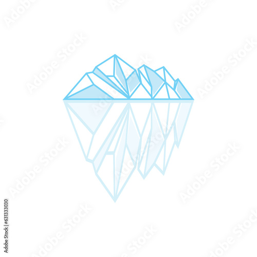 Mountain Logo, Antarctic Iceberg Logo Design, Nature Landscape Vector, Product Brand Illustration Icon