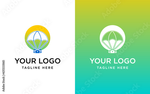 parachute logo and creative house combination