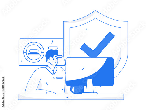 Business People Flat Vector Concept Operation Hand Drawn Illustration
