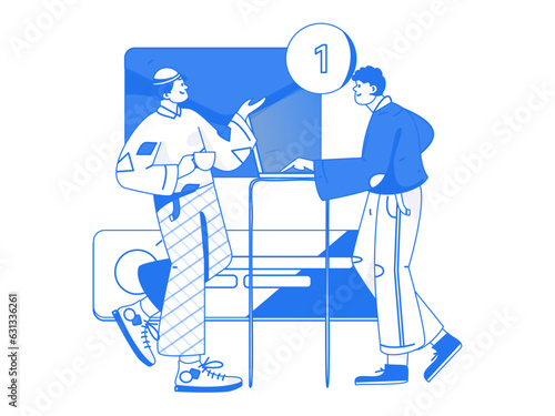 Business People Flat Vector Concept Operation Hand Drawn Illustration
