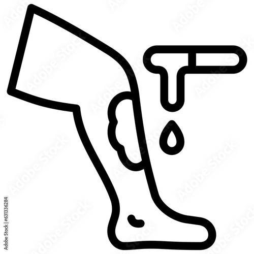 waxing icon illustration design with outline