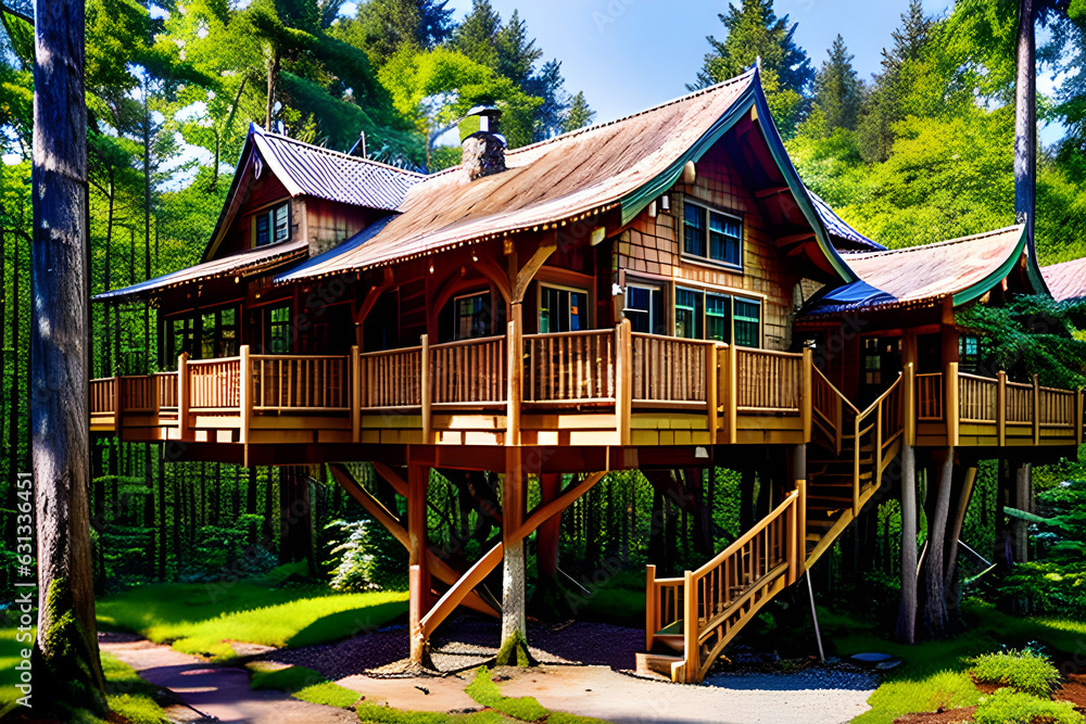 Naklejka premium Mystical Forest Sanctuary.(Generative AI)