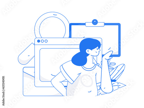 Business People Flat Vector Concept Operation Hand Drawn Illustration
