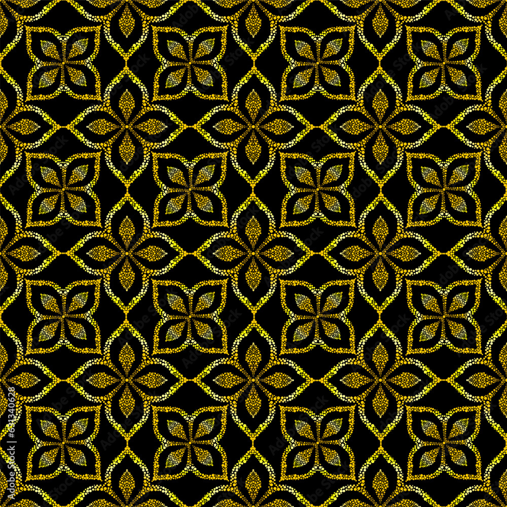 Free vector golden background floral pattern mosaic Free vector golden background floral pattern mosaic