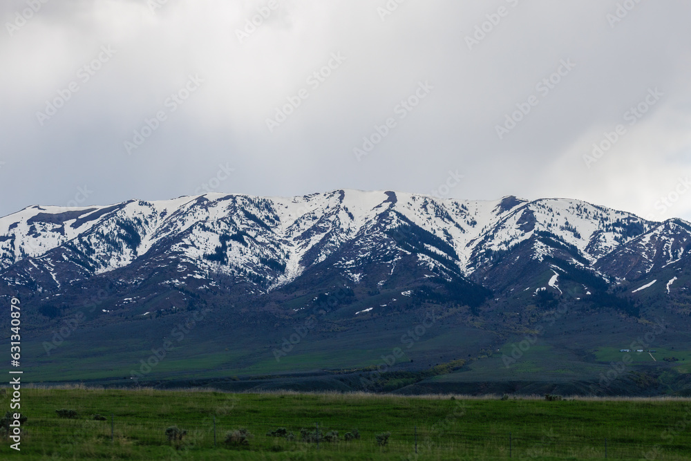 Bannock Mountain Range in southeastern Idaho during spring
