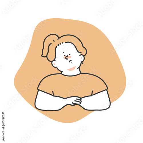 体調不良に悩む女性　イラスト