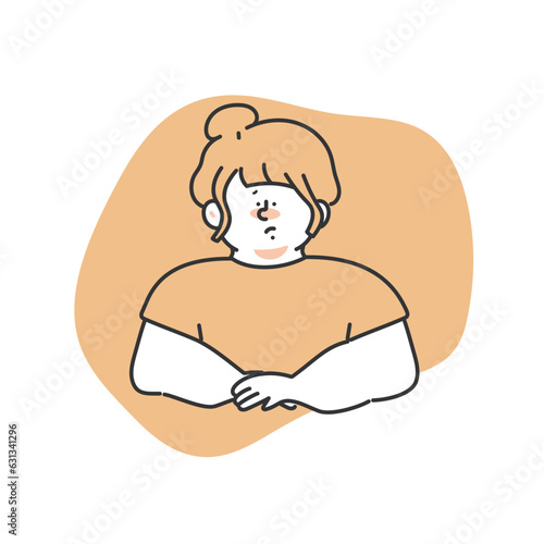 体調不良に悩む女性　イラスト
