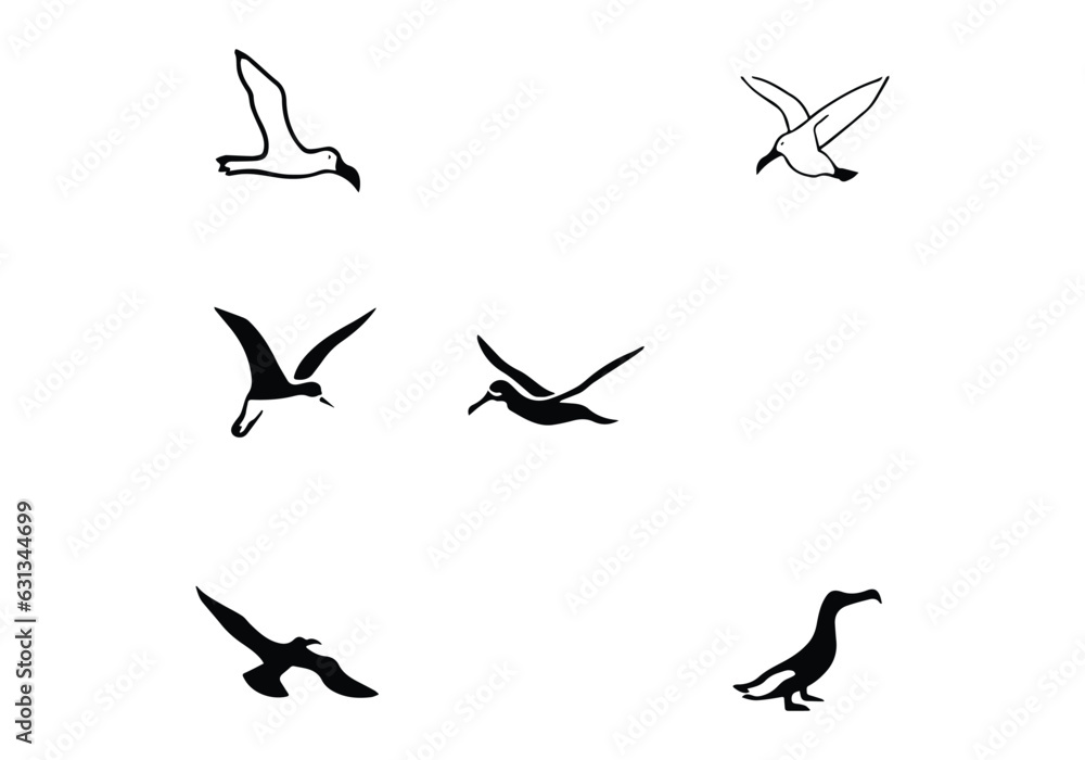 Albatross logo design illustration and white background