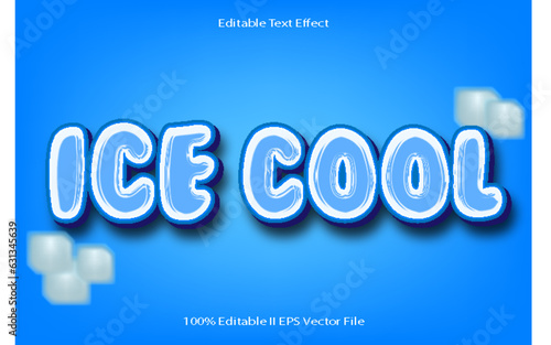Ice Cool Editable Text Effect 3d Emboss Cartoon Gradient Style