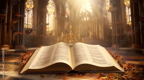 Sacred Moments: The Bible Opened in Worship, generative ai