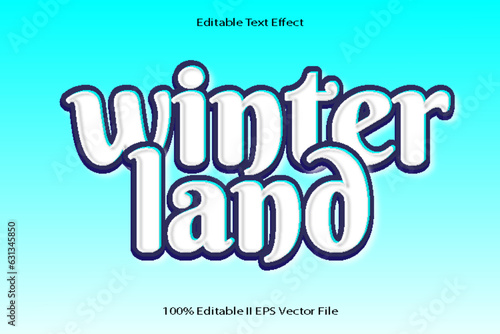 Winter Land Editable Text Effect 3d Emboss Cartoon Gradient Style
