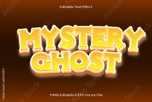 Mystery Ghost Editable Text Effect 3d Emboss Cartoon Gradient Style