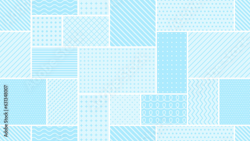 水色の幾何学柄の正方形と長方形のパターン背景 photo