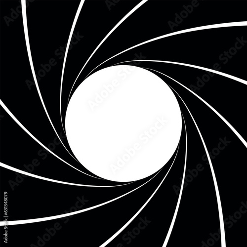 James rifled gun barrel grooves. Horizontal background, rifled channels. Vector