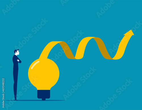 Business smart idea with up arrow graph. Business vector illustration