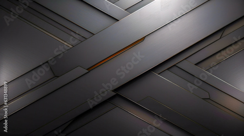 A Futuristic and Metallic Dark Gray Background with a Diagonal Pattern of Rectangles: An Abstract and Dynamic Image for Business and Design AI Generative 