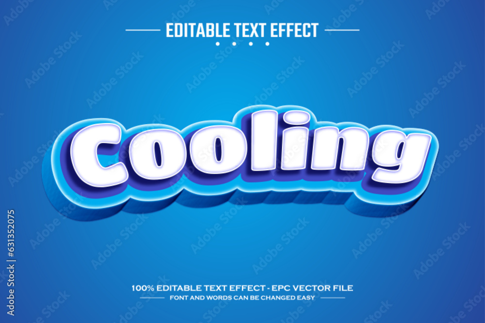 Cooling 3D editable text effect template