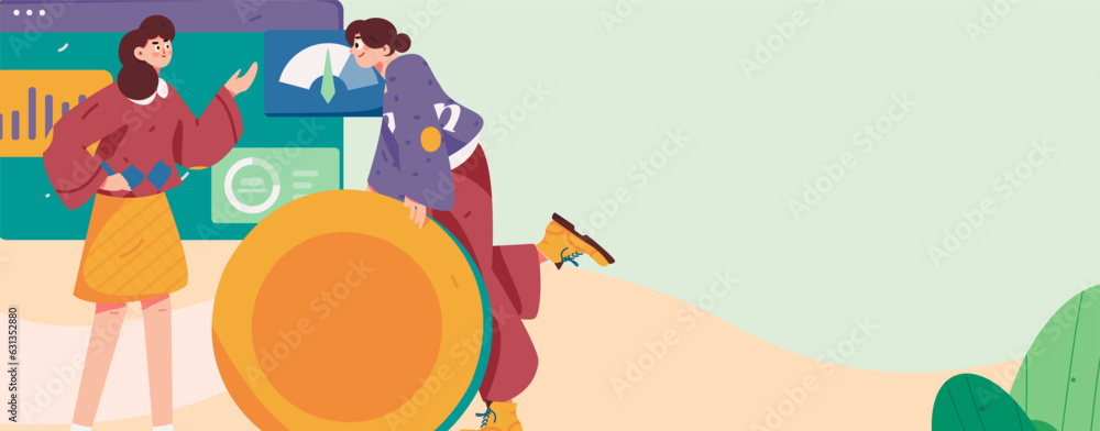 Naklejka premium Business People Flat Vector Concept Operation Hand Drawn Illustration