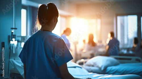 nurse providing care for a patient in a hospital generative ai