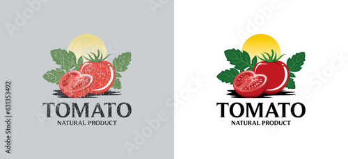 Vintage and modern red tomato logo design