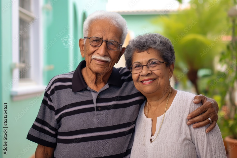 Happy smiling Hispanic senior couple looking at the camera. Happy smiling Hispanic senior couple looking at the camera.