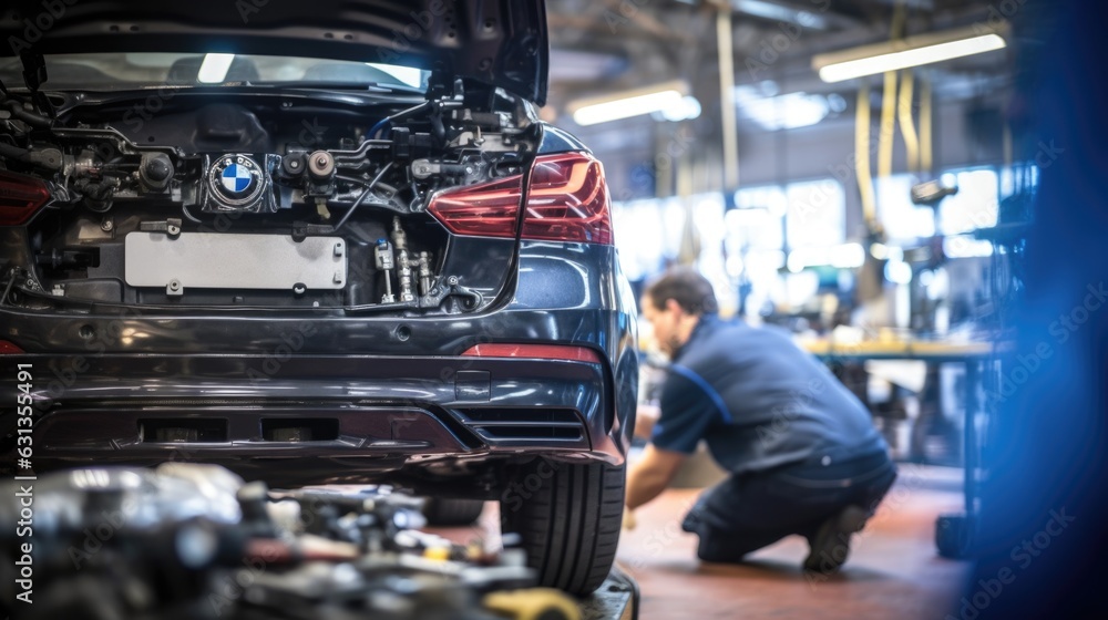 mechanic repairing a car in a garage generative ai mechanic repairing a car in a garage generative ai