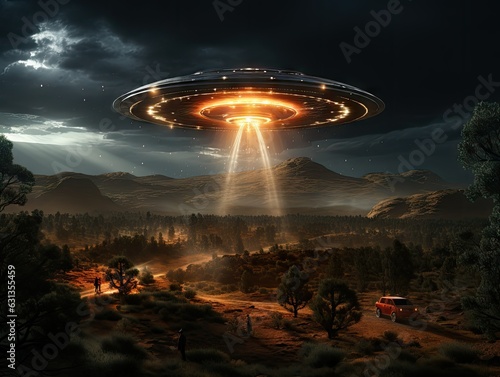 Depiction of UFO Communicating with Earth