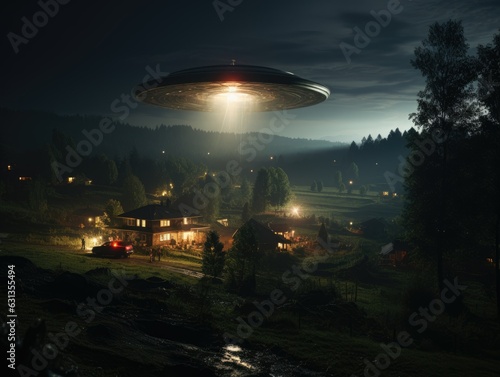 UFO Hovering Above Remote Countryside