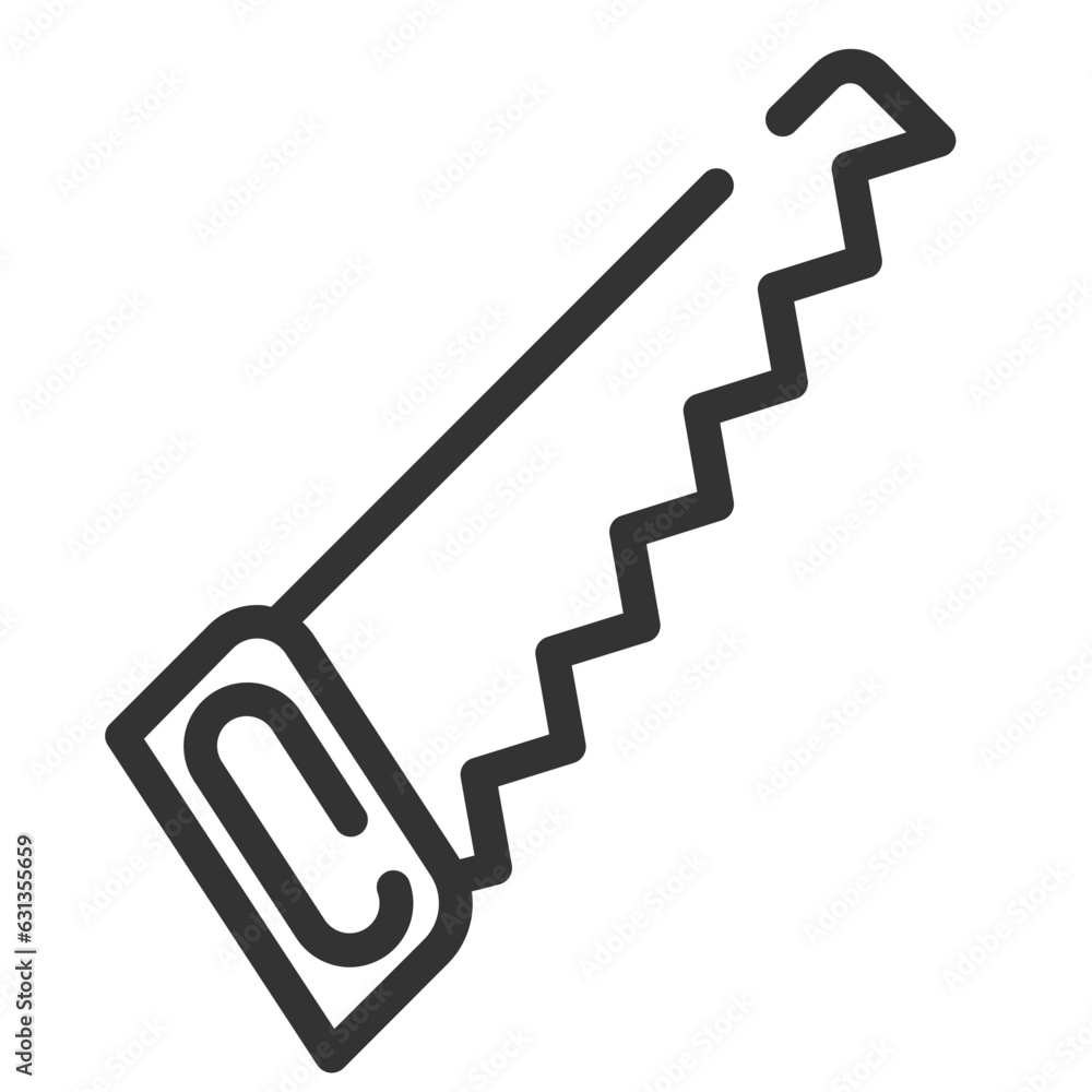 Saw outline icon on white background Saw outline icon on white background