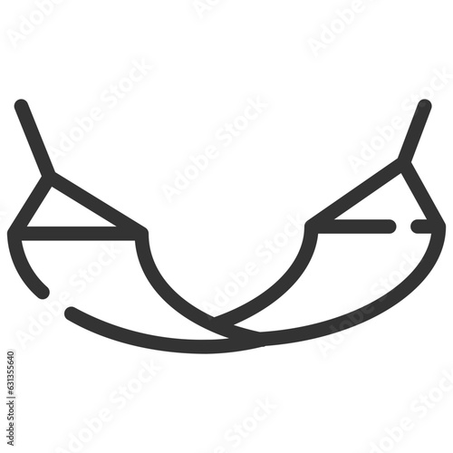 Hammock outline icon on white background