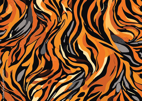 Vector tiger skin seamless pattern background