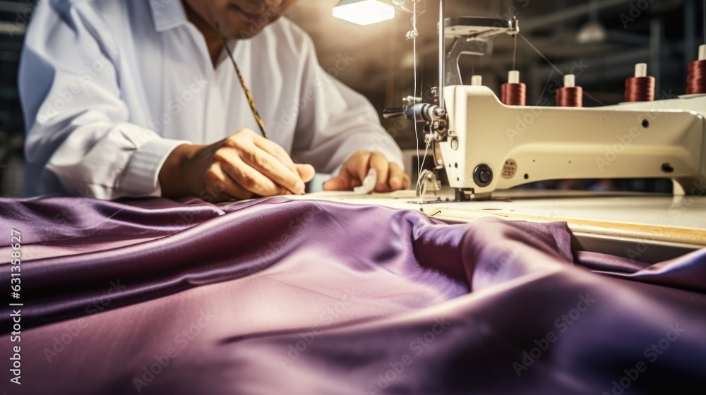 Obraz premium tailor working on a garment generative ai