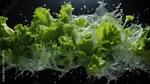 Refreshing Water Splash: Lettuce Salad Reimagined, generative ai