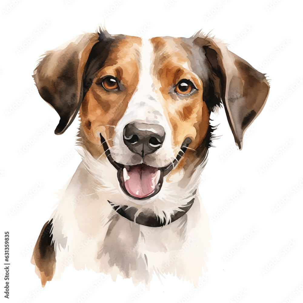 Vibrant Dog Portrait Featuring a White Background