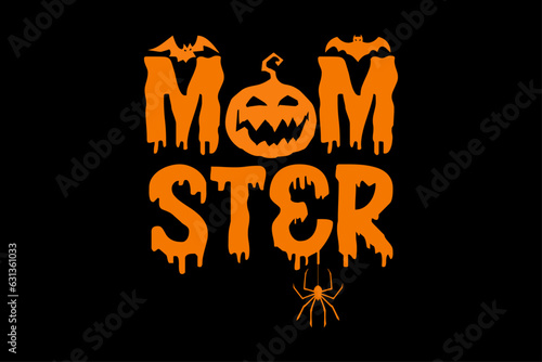 Mom Ster Funny Halloween T-Shirt Design photo