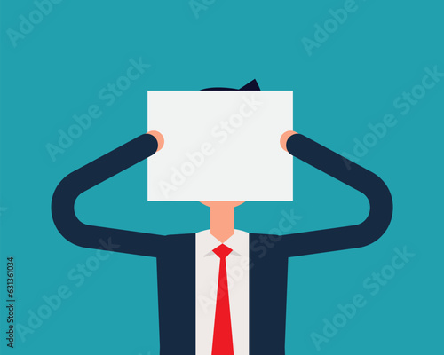 Incognito with concealed profile. Business secrecy concept