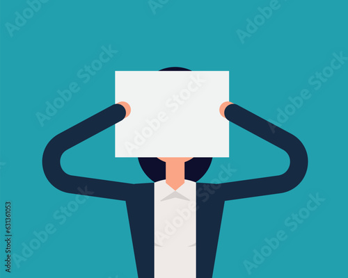 Incognito with concealed profile. Business secrecy concept