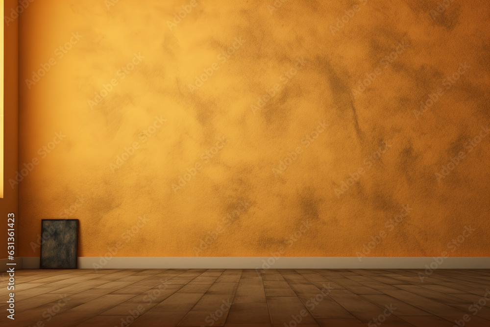 Minimalist ochre wall background. (Generative AI) Minimalist ochre wall background. (Generative AI)